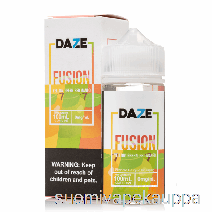 Vape Netistä Keltainen Vihreä Punainen Mango - 7 Daze Fuusio - 100ml 0mg